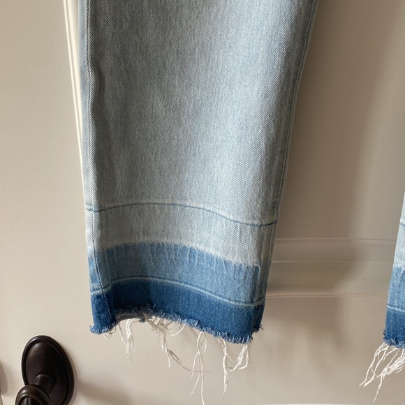 Lauren by Ralph Lauren cropped jeans, hombre fringe cuffs size 16 - Picture 3 of 9